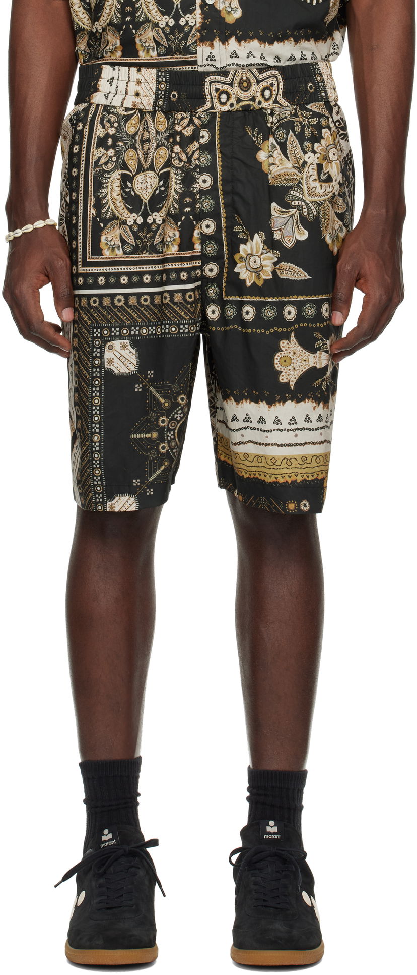 Шорти ISABEL MARANT Isabel Marant Gregorian Paisley Print Shorts чорний | 25PSH0207HA-C1I09H