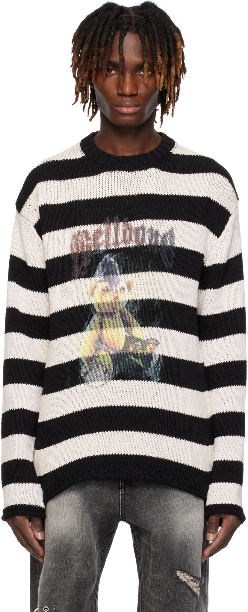 Cветр We11done We11done Punk Teddy Striped Sweater Різнокольоровий | WD-KT0-25-655-U-IV