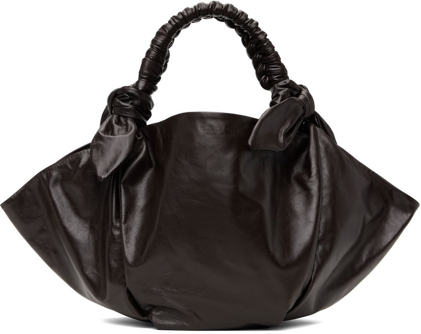 сумка-тоут Bottega Veneta Leather Knotted Shoulder Bag Коричневий | 796263 VA9A8