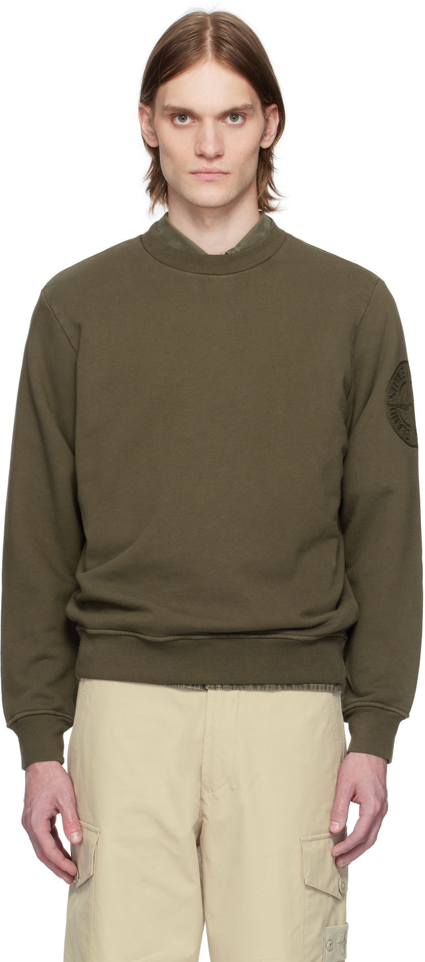 Cветр Stone Island Stone Island Cotton Fleece Sweatshirt Зелений | K1S15 6100026 S0122