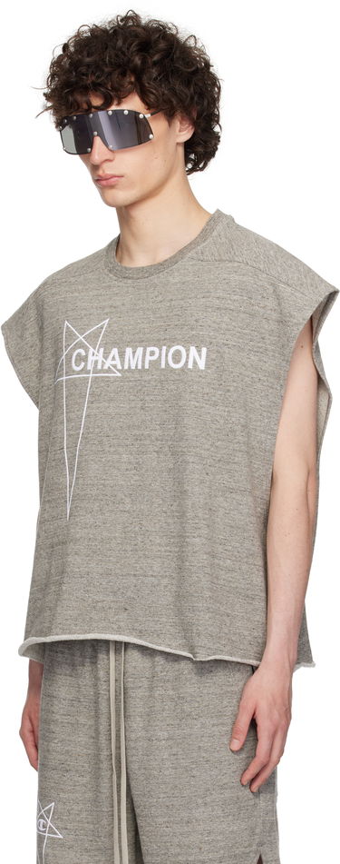 Безрукавка Rick Owens Rick Owens Champion Edition Micro Tatlin Tank Top Сірий | CM01E1667 CHMJ JERSEY, 3
