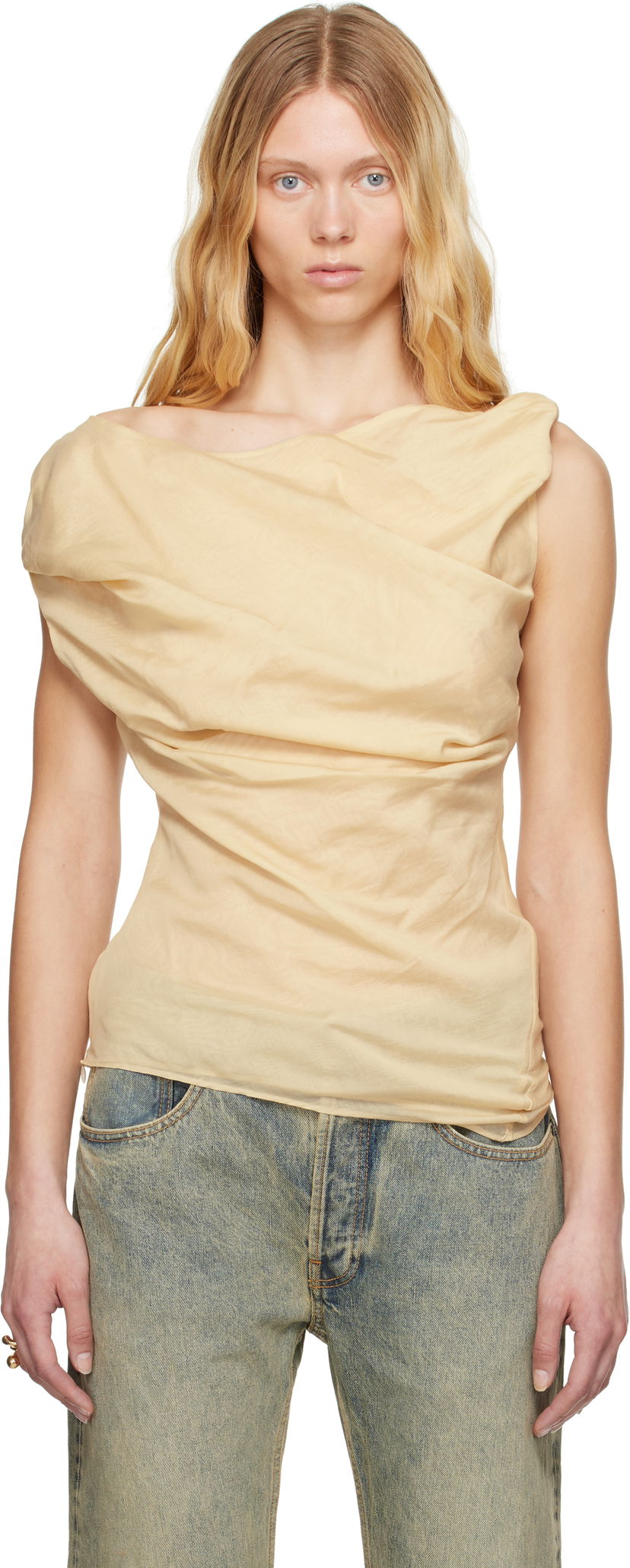 Безрукавка Entire Studios Entire Studios Twist Draped Top бежевий | ESW-S25-8006-WH