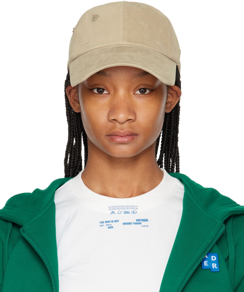 Кепка ADER ERROR Distressed Cotton Twill Cap бежевий | BN01SSHW0201BG