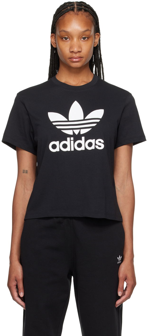 Футболка adidas Originals Black Adicolor Trefoil T-Shirt чорний | IU2422