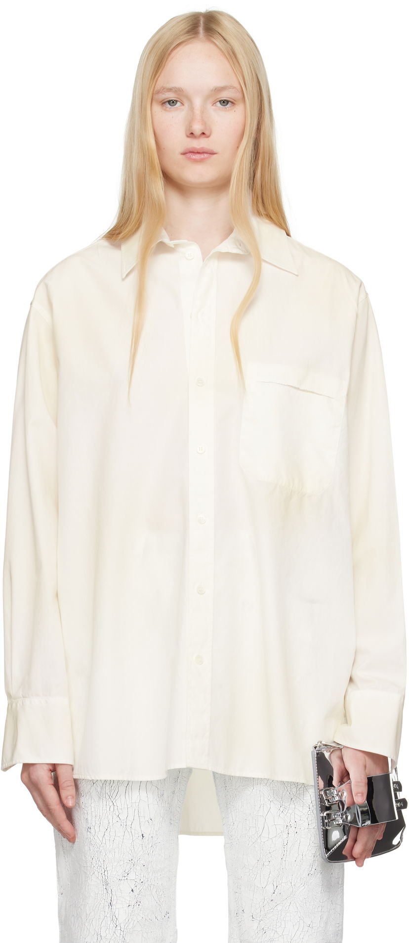 Сорочка Maison Margiela MM6 Maison Margiela Cotton Poplin Long Sleeve Shirt білий | S62DT0035 M35458