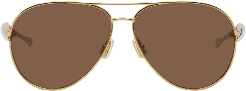 Сонцезахисні окуляри Bottega Veneta Bottega Veneta Sardine Navigator Sunglasses Коричневий | BV1305S-007