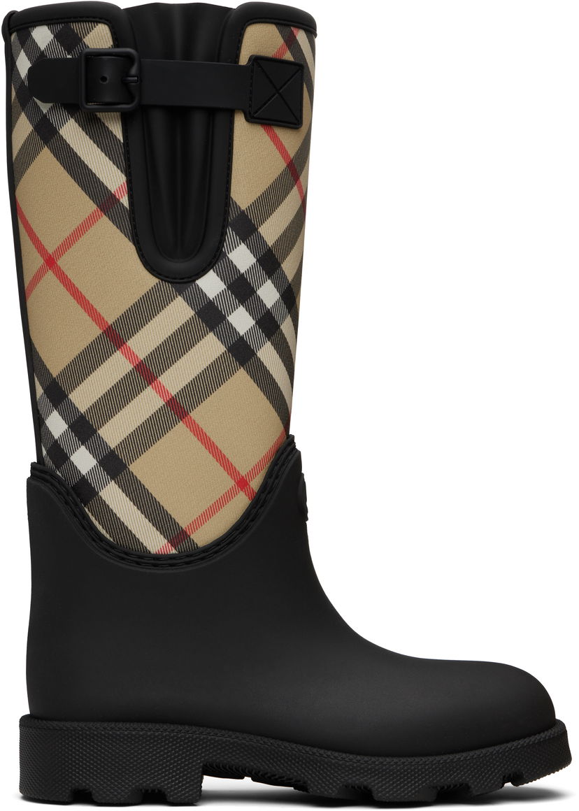 Кросівки та взуття Burberry Burberry Marsh Stamp High Rubber Boots чорний | 8111644