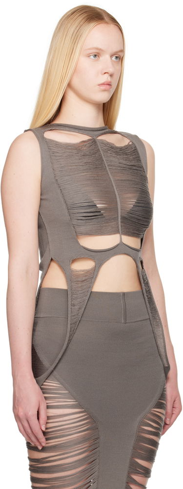 Безрукавка Rick Owens Rick Owens Hollywood Tanja Destroyed Tank Top Сірий | RO01E7615 KGRIDM, 1