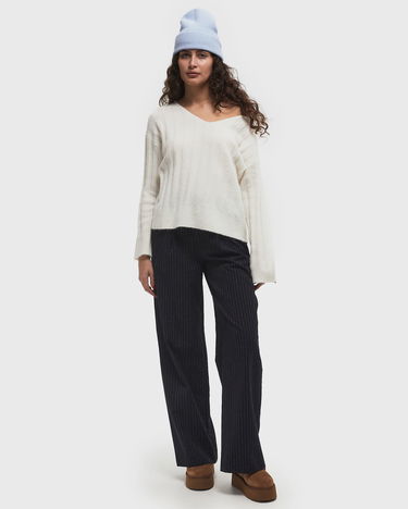 Cветр Samsoe Samsoe Samsøe & Samsøe SANOR V-Neck Sweater білий | F24400067-CLEAR-CREAM, 1