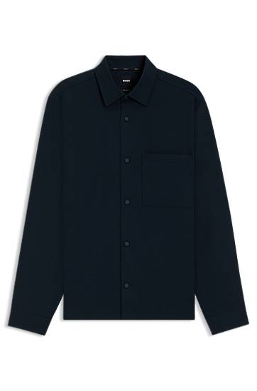 Сорочка BOSS Relaxed Fit Performance Stretch Twill Shirt темно-синій | 50545325