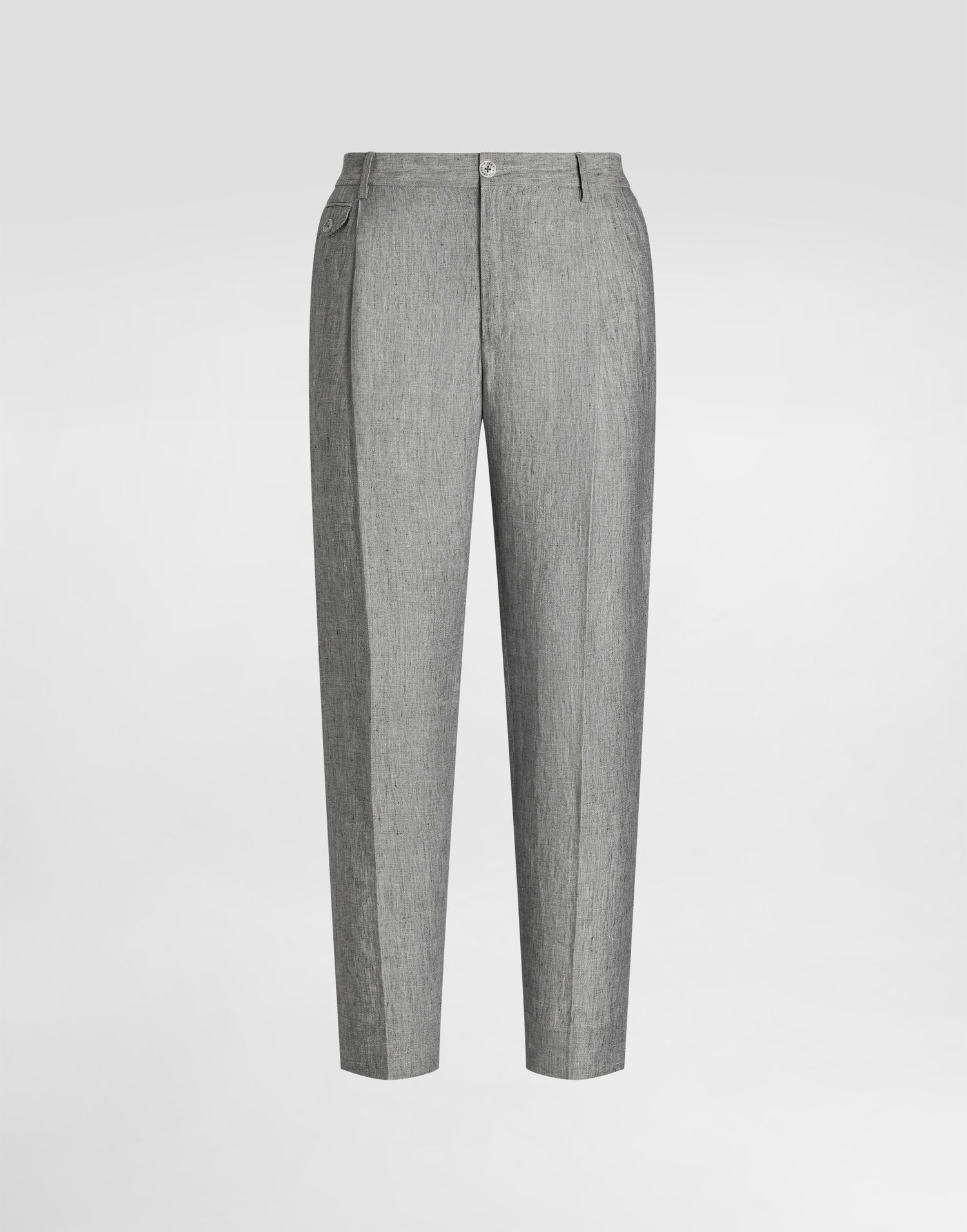 Штани Dolce & Gabbana Dolce & Gabbana Washed Linen Canvas Cropped Trousers Сірий | GV4EETFU4MFS8290, 0