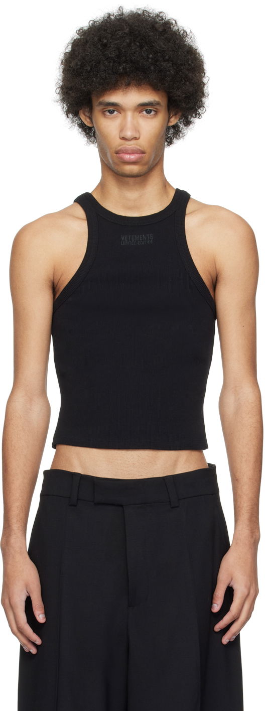 Безрукавка VETEMENTS Embroidered Tank Top чорний | UE64TO140B