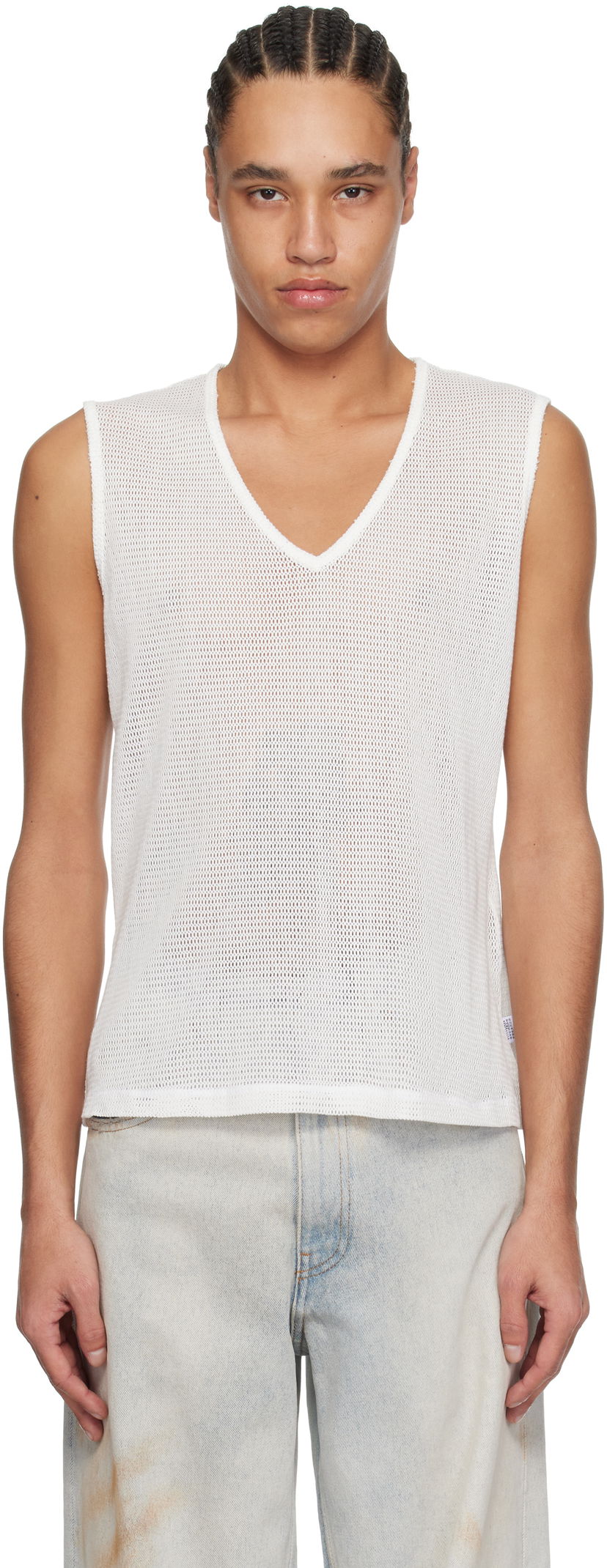 Безрукавка Maison Margiela MM6 Maison Margiela V-Neck Tank Top білий | SH2NL0008 M20111