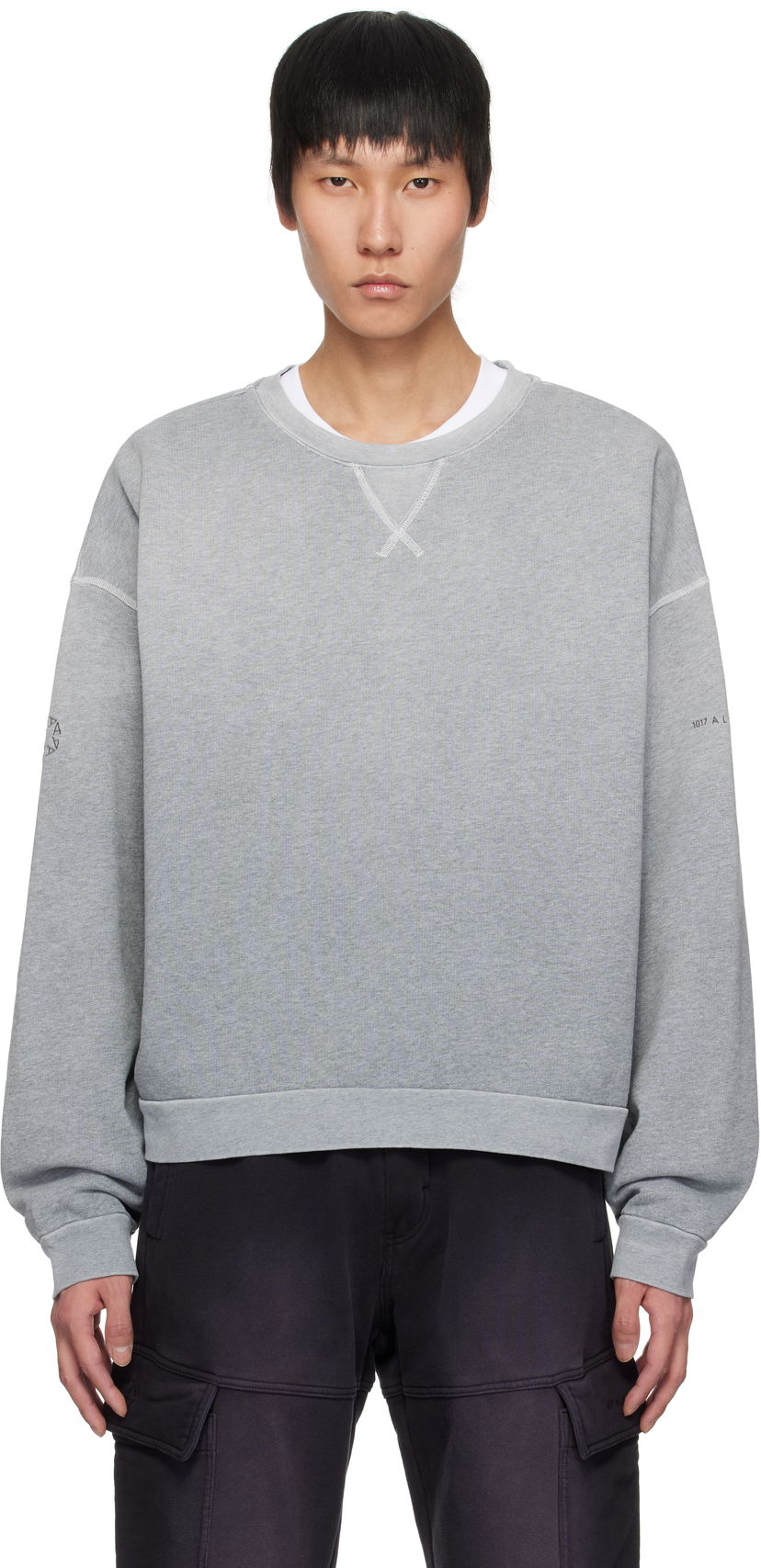 Світшоти 1017 ALYX 9SM ALYX 9SM Garment Dye Boxy Crewneck Sweatshirt Сірий | AAMSW0243FA01