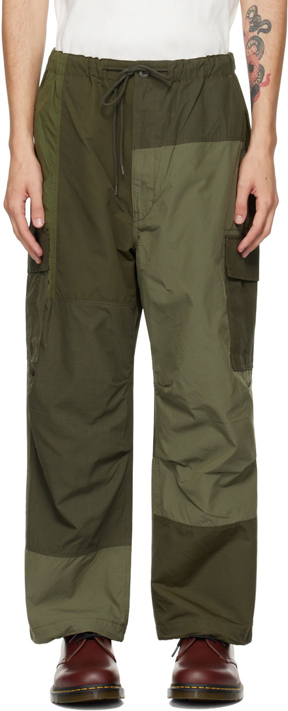 Штани карго Comme des Garçons Homme Green Patchwork Cargo Pants Зелений | HN-P010-051
