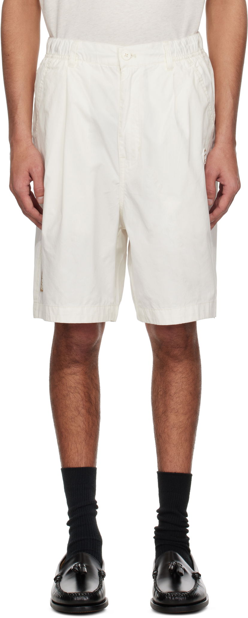 Шорти AAPE by A Bathing Ape AAPE by A Bathing Ape 'AAPE Now' Woven Shorts білий | AAPSPMB670XXNIVX