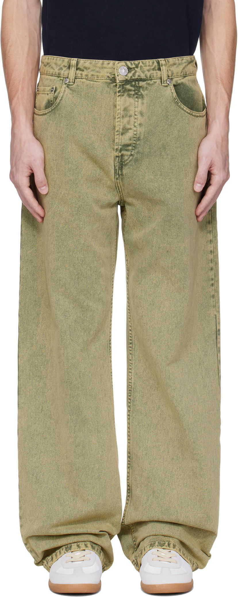 Джинси AMI AMI Paris Large Fit Jeans Жовтий | HTR450.DE0064
