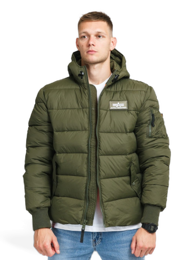 Пуховик Alpha Industries Hooded Puffer Alpha FD Зелений | 118113 257