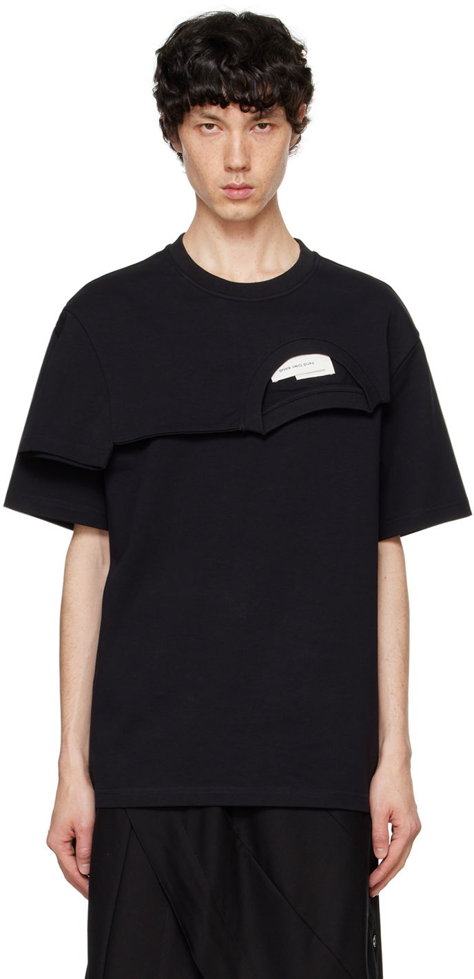 Футболка Feng Chen Wang Feng Chen Wang Double Collar T-Shirt чорний | FF12TSH715B