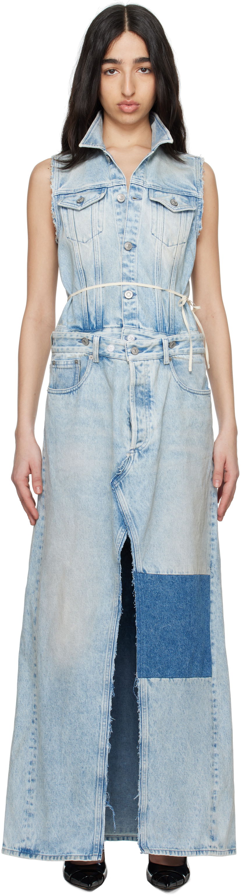 плаття Maison Margiela MM6 Maison Margiela Paneled Denim Maxi Dress Синій | S62DG0046 M30018