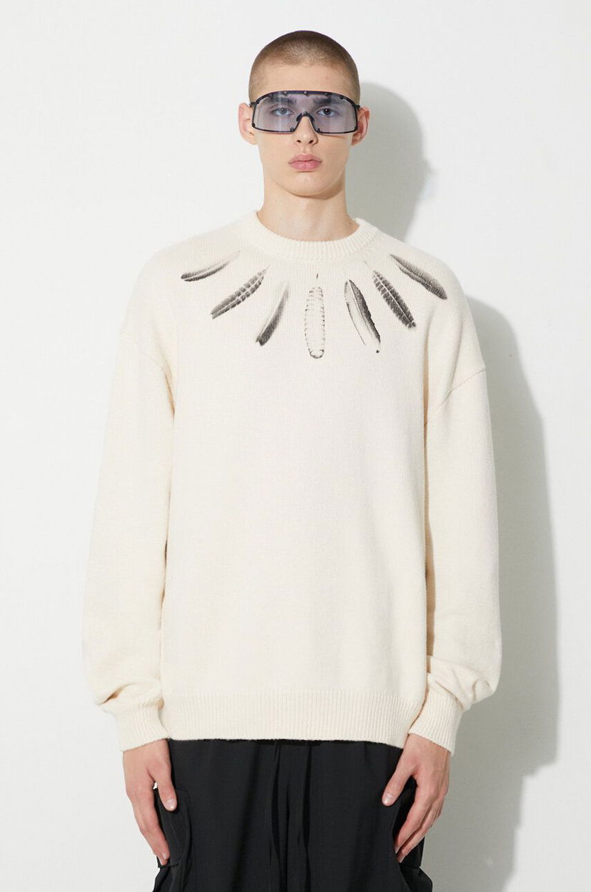 Cветр Marcelo Burlon Sweater With Print бежевий | CMHE036F23KNI0026F10