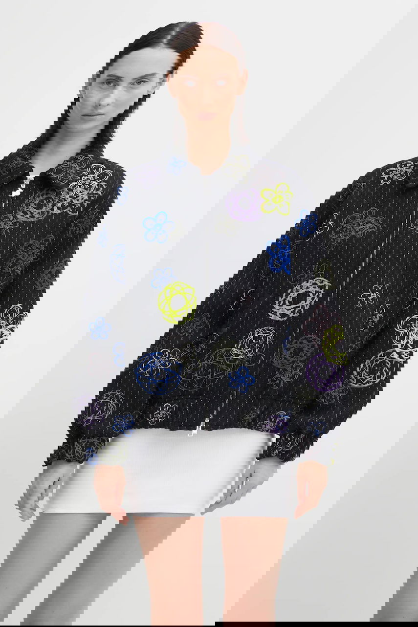 Куртка бомбер KENZO Futura Embroidered Textured Bomber Jacket чорний | FF62BL2409GM, 0