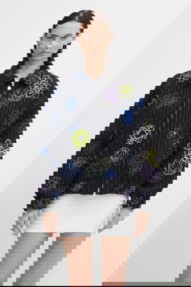 Куртка бомбер KENZO Futura Embroidered Textured Bomber Jacket чорний | FF62BL2409GM, 0