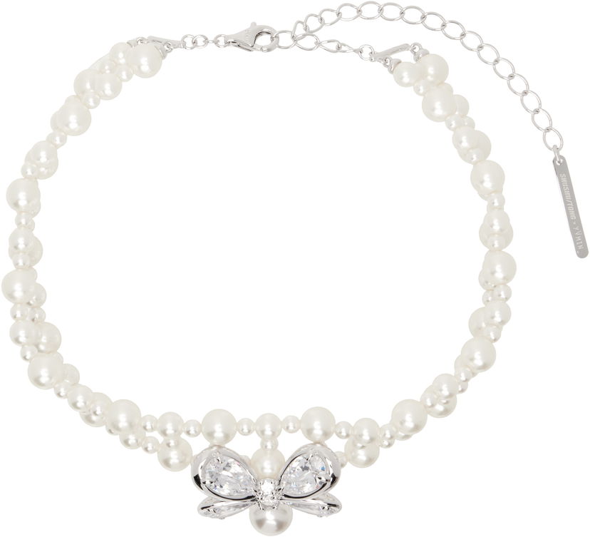Кольє SHUSHU/TONG SHUSHU/TONG YVMIN Edition Butterfly Pearl Necklace білий | 24723WHT00NN