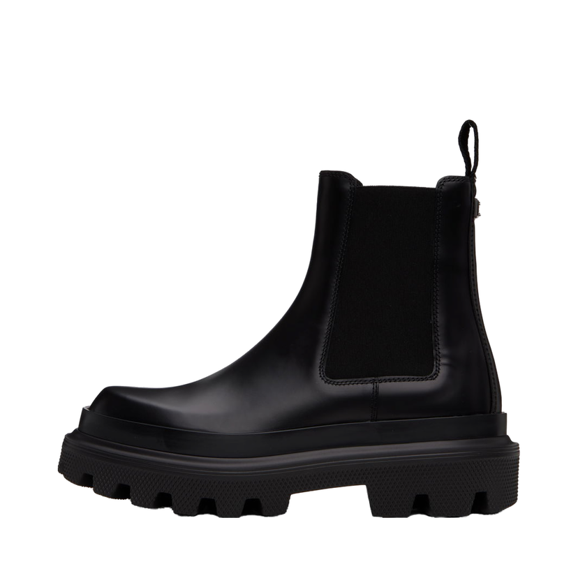 Кросівки та взуття Dolce & Gabbana Black Pull-Loop Chelsea Boots чорний | A60565AB640