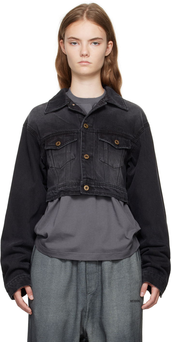 Куртка We11done We11done Cropped Denim Jacket чорний | WD-DJ2-24-337-W-BK