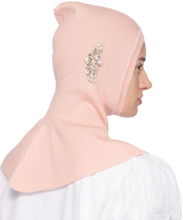 Шапка Simone Rocha Simone Rocha Embellished Knit Balaclava бежевий | KMK5WB 0647, 4