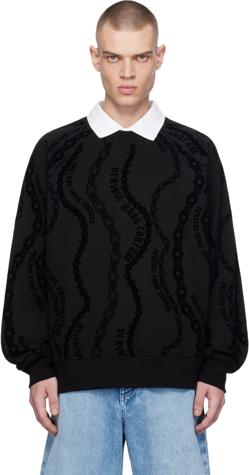 Світшоти Versace Chain Couture Sweatshirt чорний | E77GAI3X0_EFS176