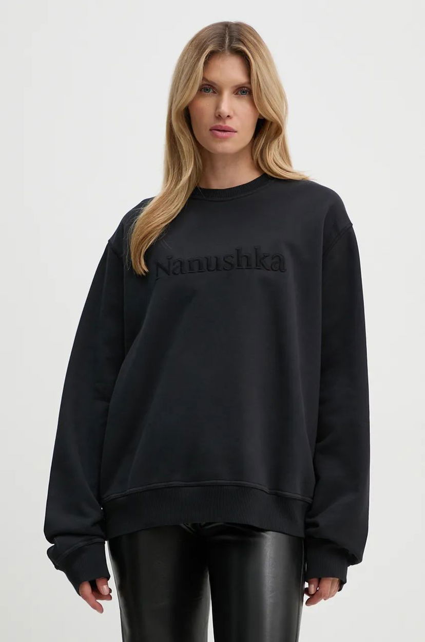 Світшоти Nanushka Black Remy Relaxed-Fit Sweatshirt чорний | NU24CRSH00299