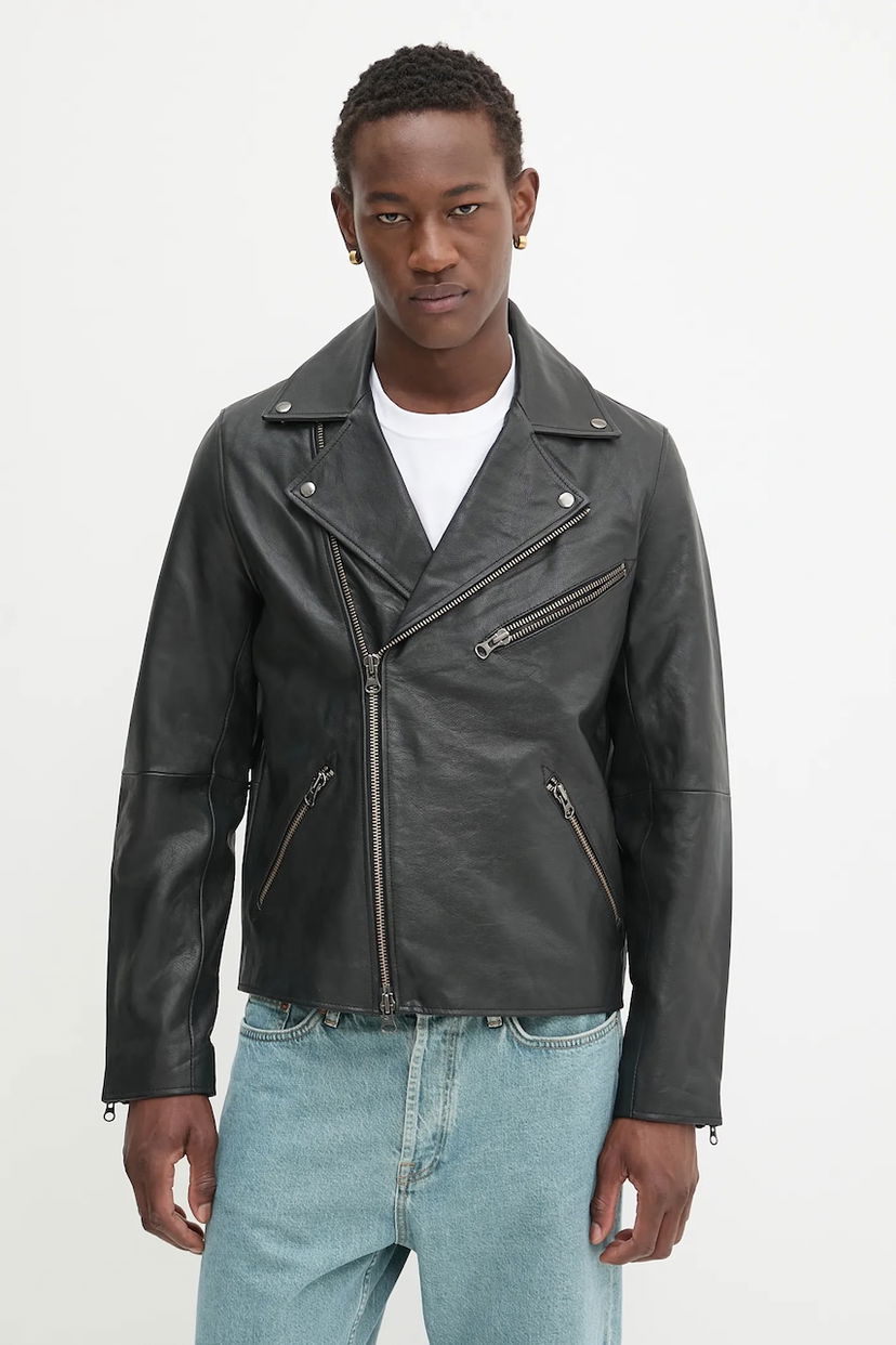 Куртка Samsoe Samsoe Samsoe Samsoe SACOBAIN Leather Moto Jacket чорний | M25200027