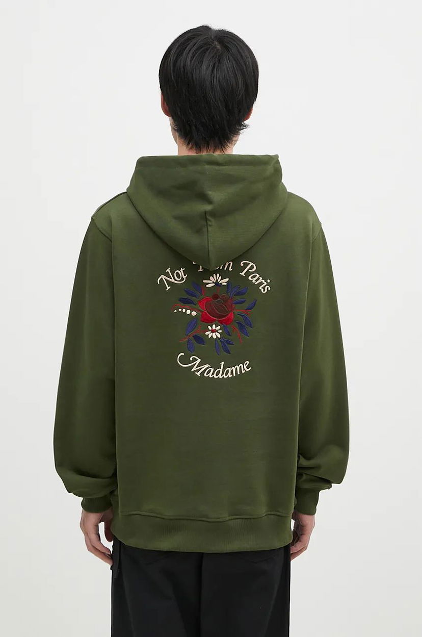 Світшоти Drôle de Monsieur Hoodie With Flower Embroidered Applique Зелений | E.HO169.CO127.KK
