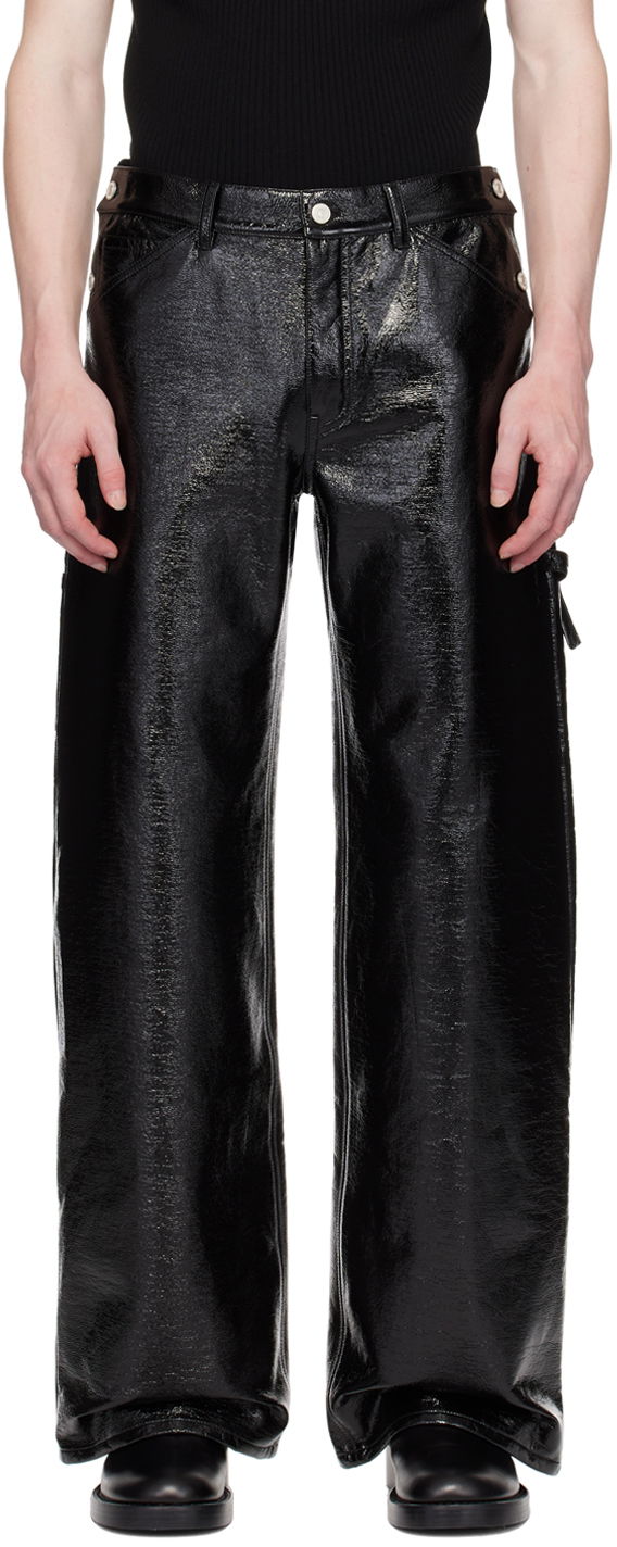 Штани карго Courrèges Sailor Black Vinyl Trousers чорний | 124CPA188VY0014