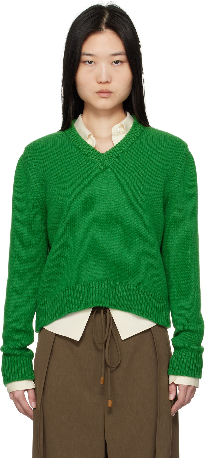 Cветр &Daughter &Daughter Glenn V-Neck Sweater Зелений | WL20224