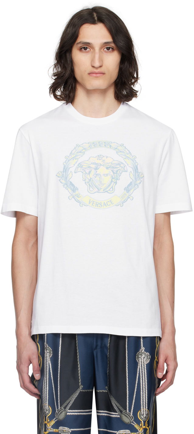 Футболка Versace White Medusa T-Shirt білий | 1013302_1A10687