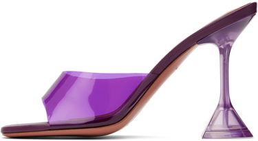 Догляд за взуттям Amina Muaddi Amina Muaddi Lupita Glass Slipper Heeled Sandals Фіолетовий | LUPITA GLASS SLIPPER CL PLEXI PV, 2