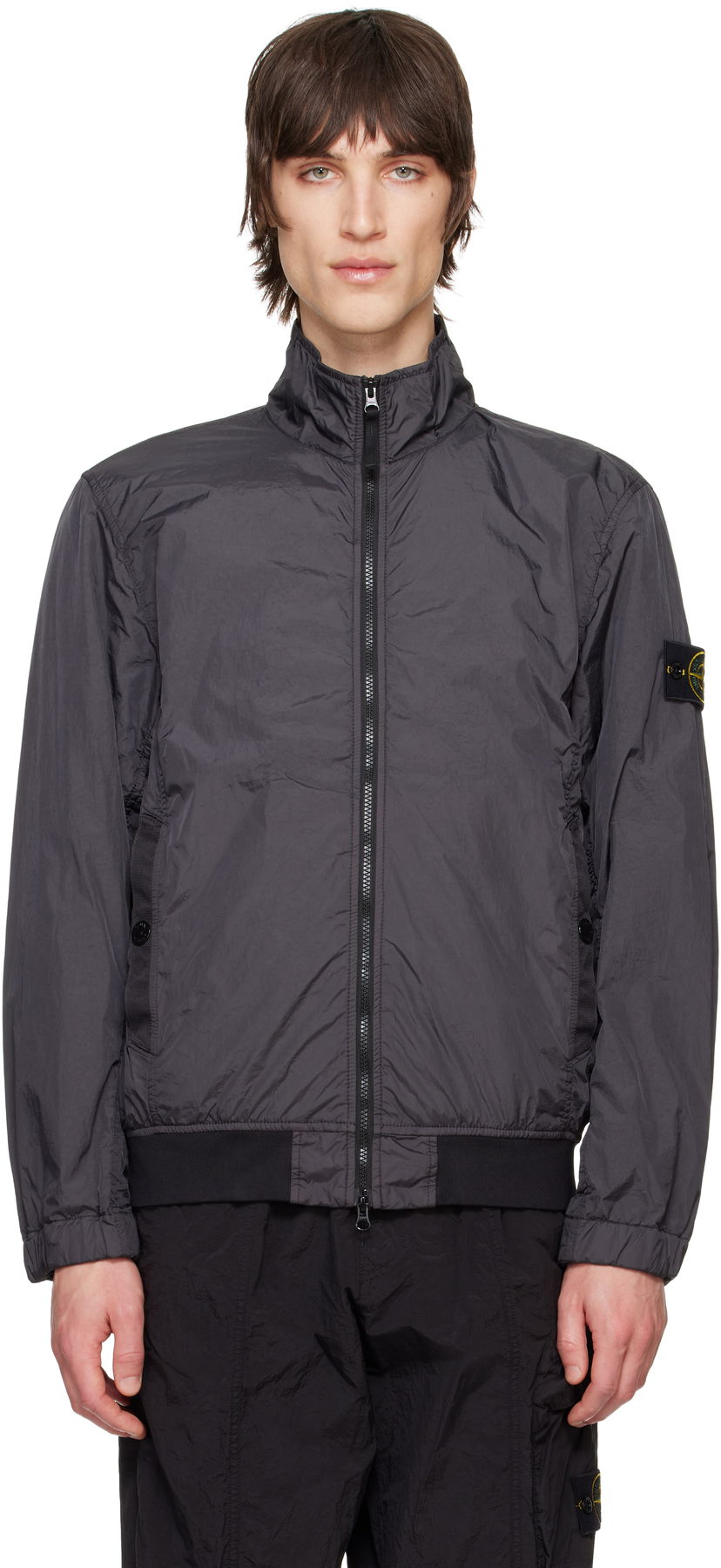 Куртка бомбер Stone Island Stone Island Crinkle Reps R-NY Jacket Сірий | K1S15 4100037 S0A23