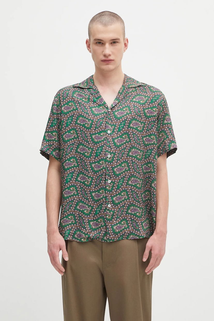Сорочка Drôle de Monsieur Drôle de Monsieur La Chemise Paisley Relaxed Fit Shirt Зелений | H.SH229.VI021