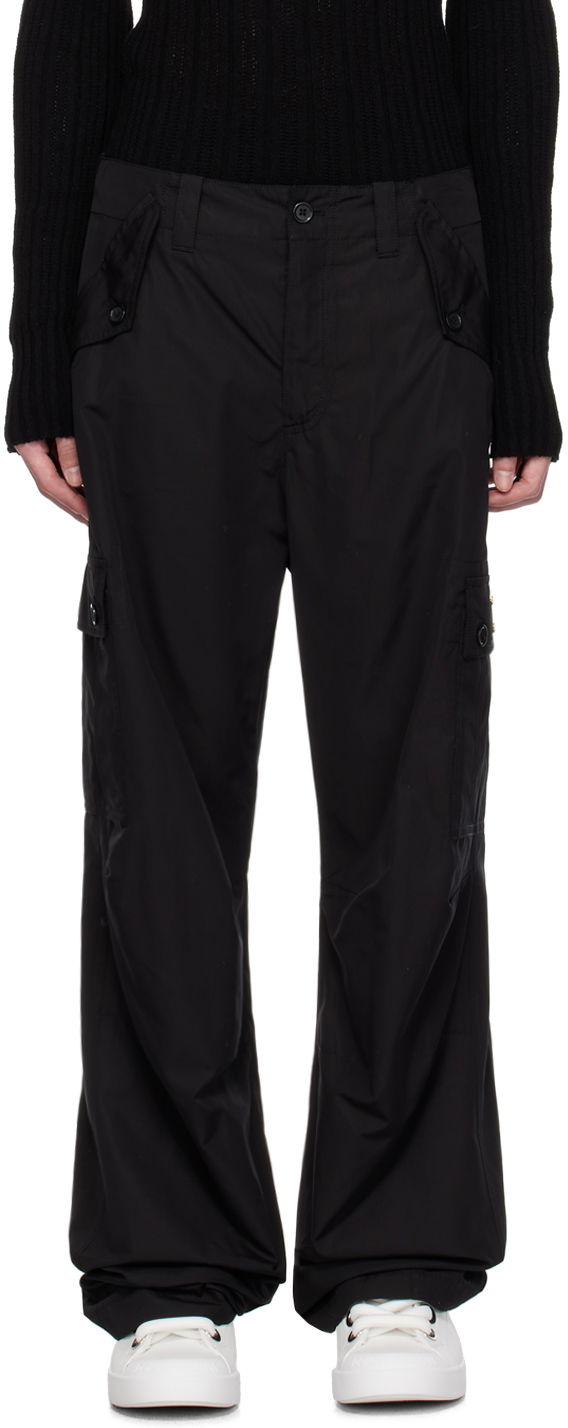 Штани карго Dolce & Gabbana Black Plaque Cargo Pants чорний | GV3OHTFU5PY