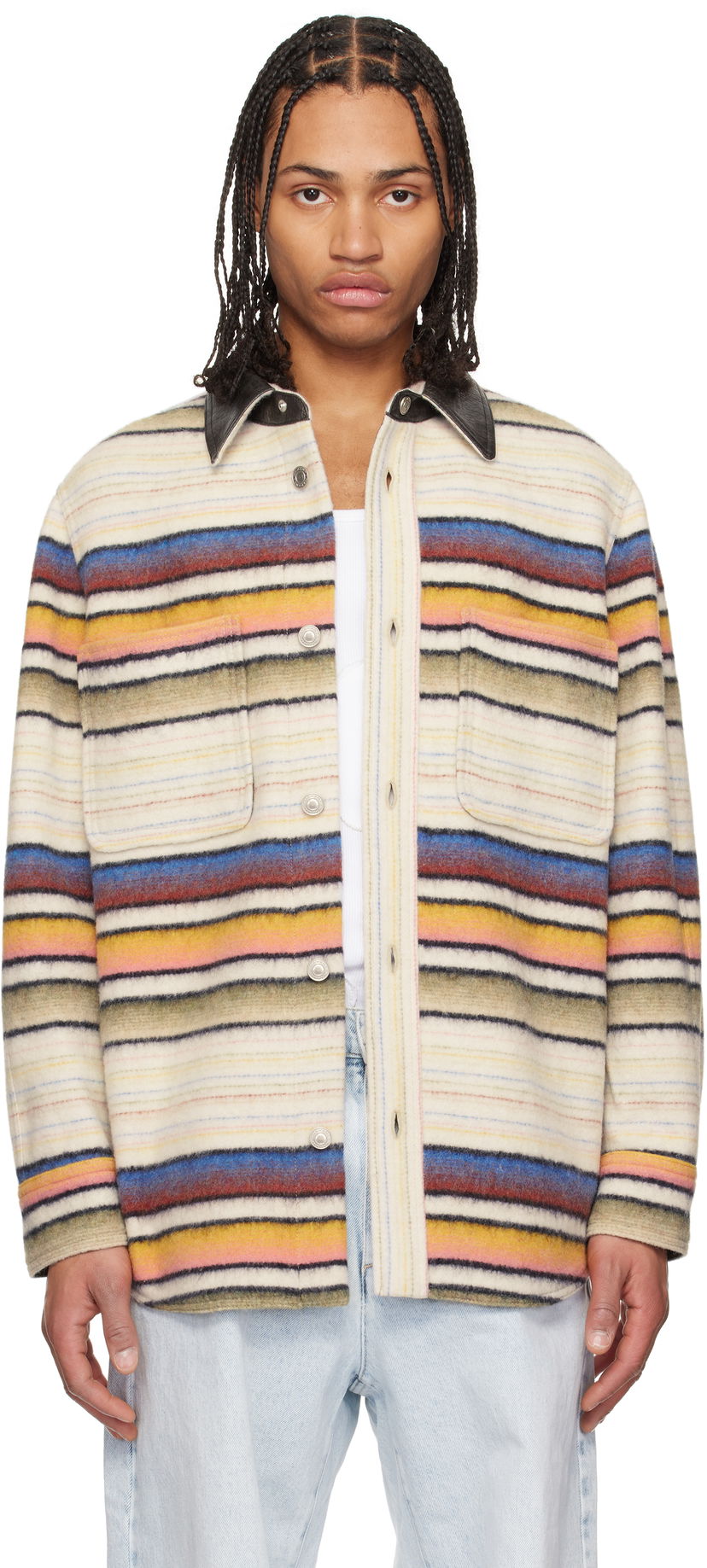 Сорочка ISABEL MARANT Isabel Marant Duncan Striped Overshirt Різнокольоровий | 25PVE0502HA-C1D02H