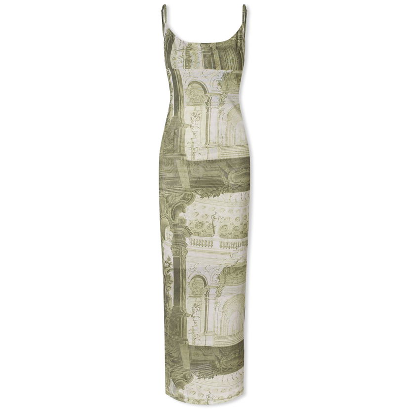 плаття Miaou Miaou Thais Midi Dress Emblem Print бежевий | 5019PM1EMB