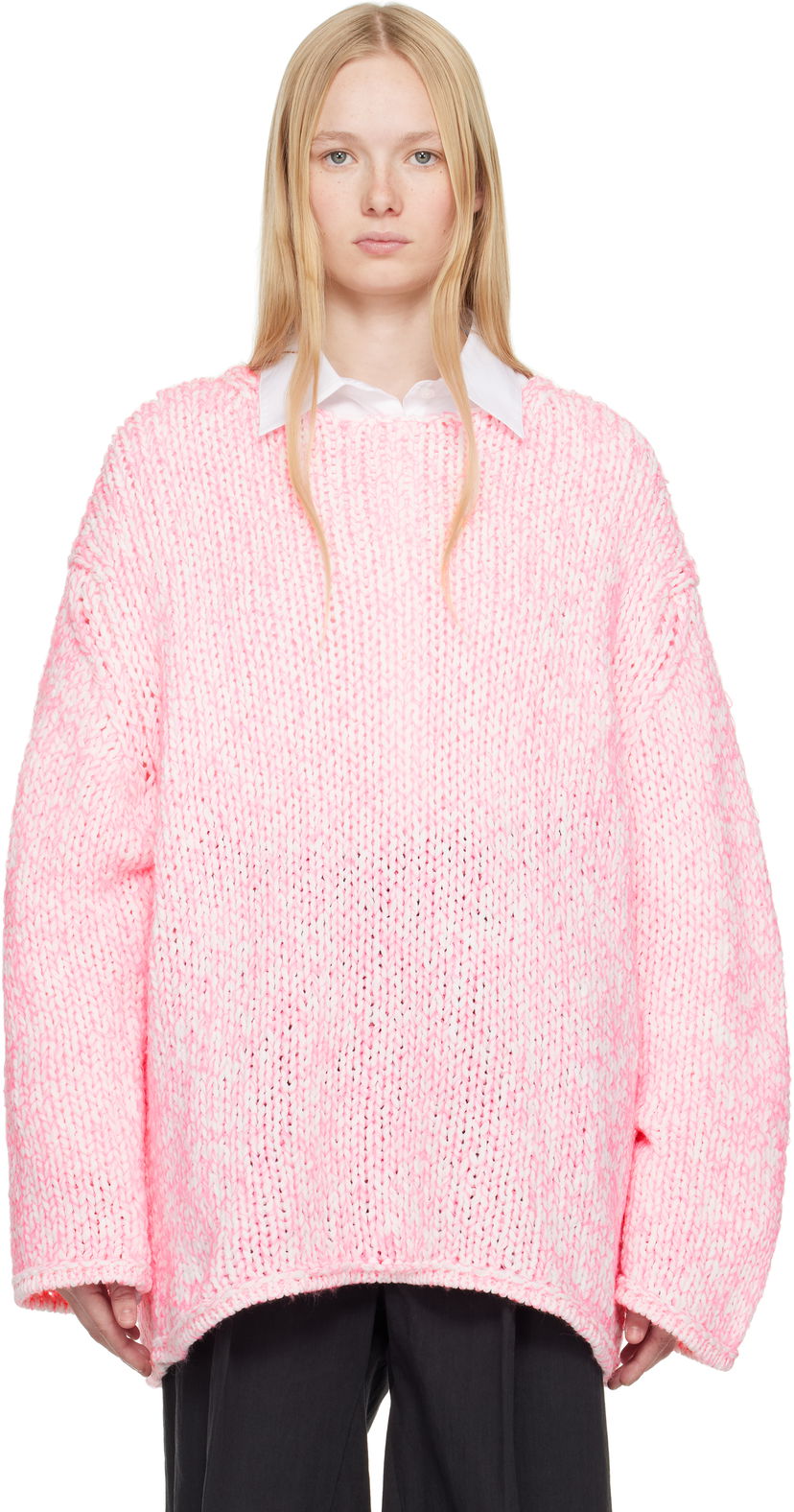 Cветр Comme des Garçons Homme Plus Lily Yarn Sweater Рожевий | PO-N010-051