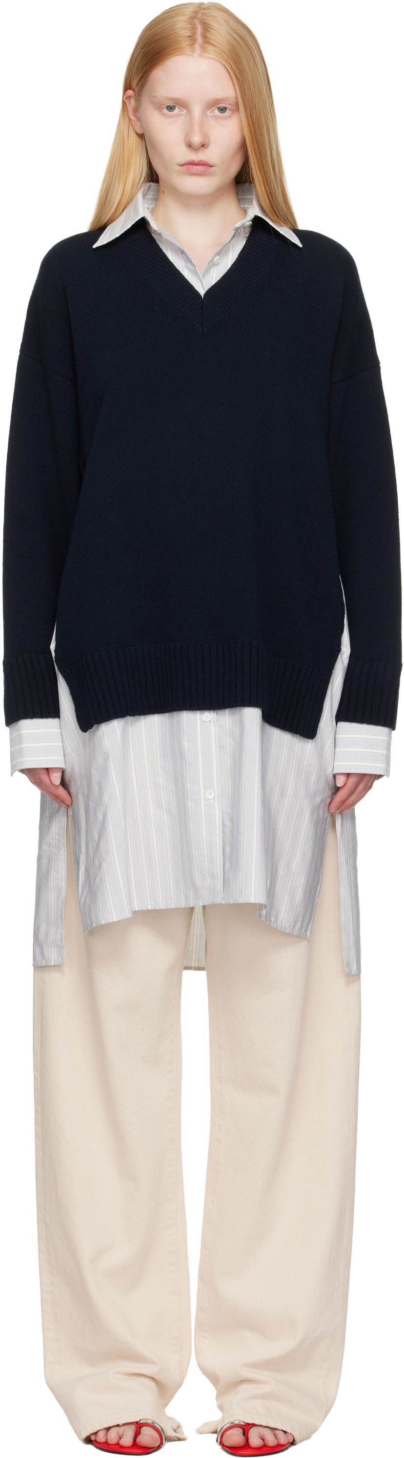 Cветр Stella McCartney Stella McCartney Crewneck Jumper Shirt Dress темно-синій | 6K10643S2583