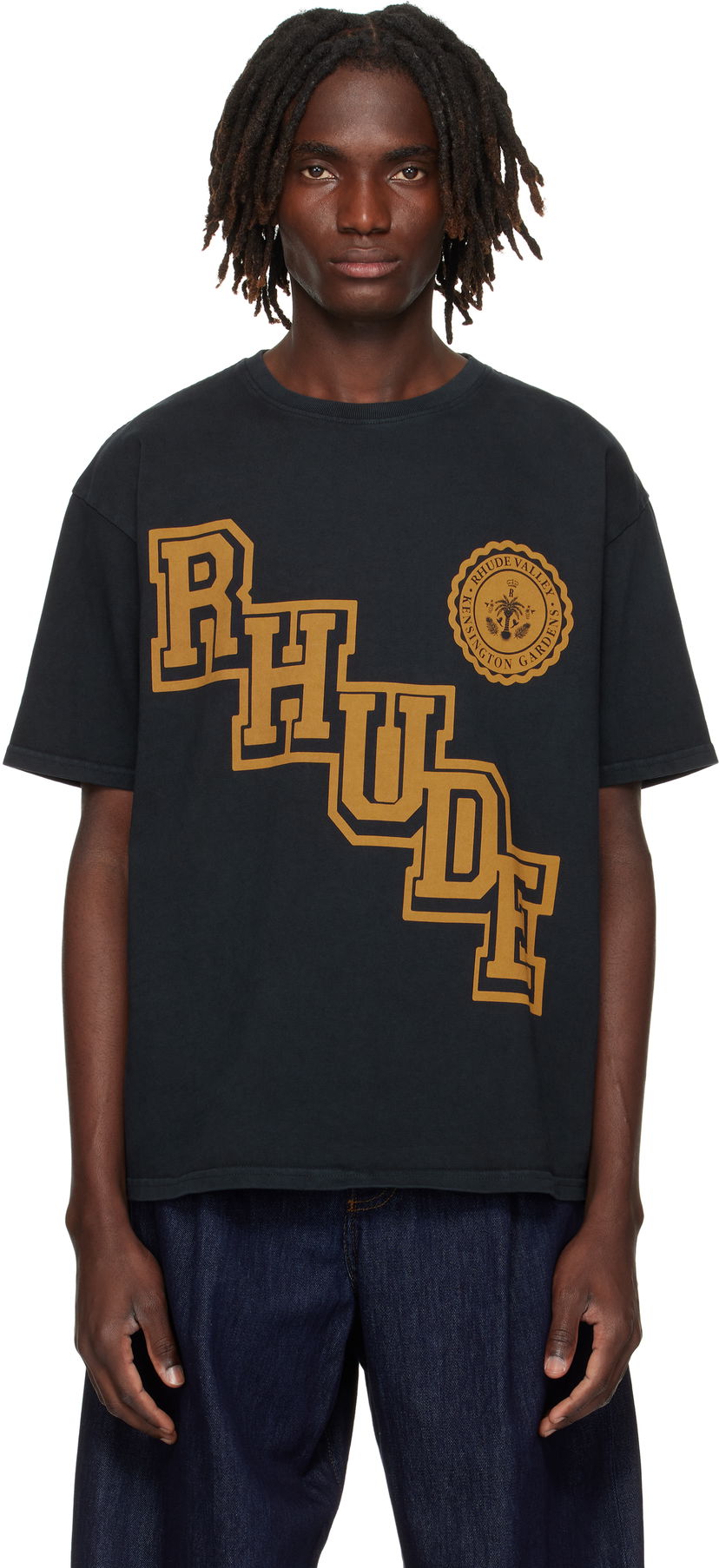 Футболка Rhude Rhude Collegiate Crest T-Shirt чорний | RHPF25TT05012