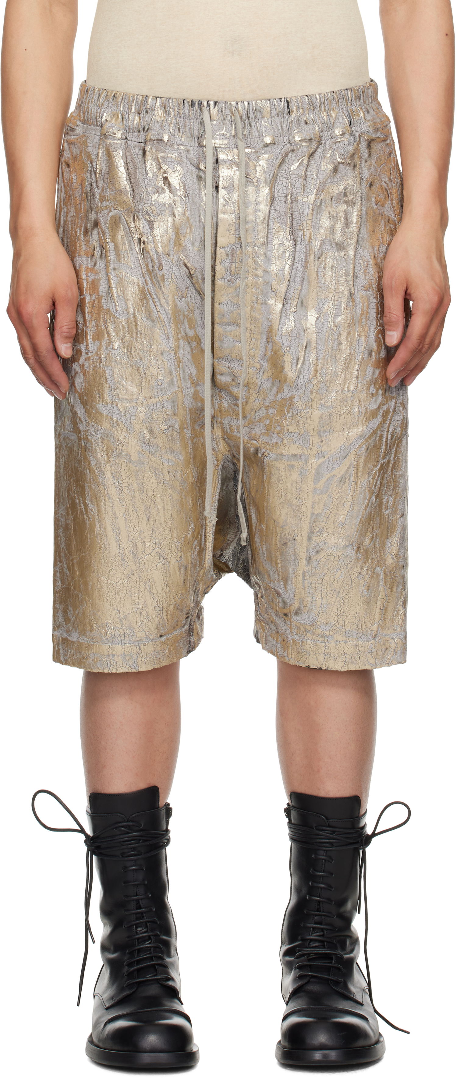 Шорти Rick Owens Rick Owens DRKSHDW Hollywood Drawstring Pods Shorts Металік | DU01E3380 SGMC, 0