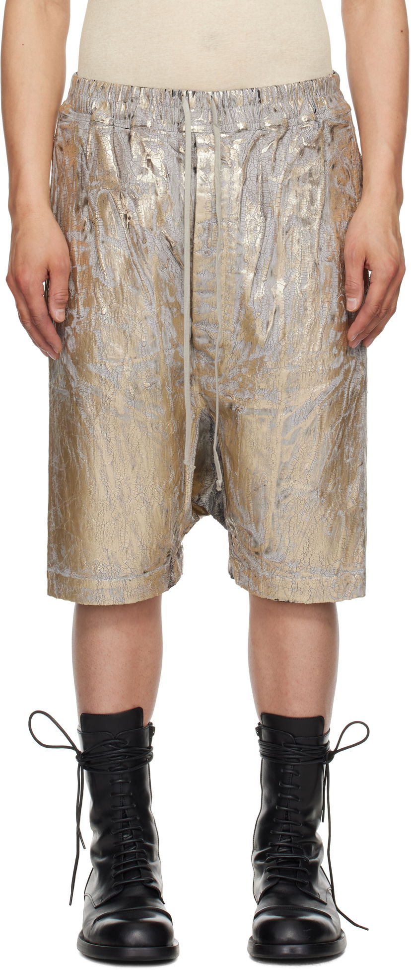 Шорти Rick Owens Rick Owens DRKSHDW Hollywood Drawstring Pods Shorts Металік | DU01E3380 SGMC