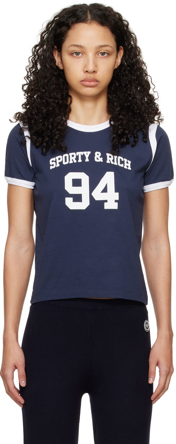 Футболка Sporty & Rich SR '94' Sports T-Shirt темно-синій | TSAW2396NA